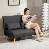 HOMCOM charcoal grey click-clack sofa bed