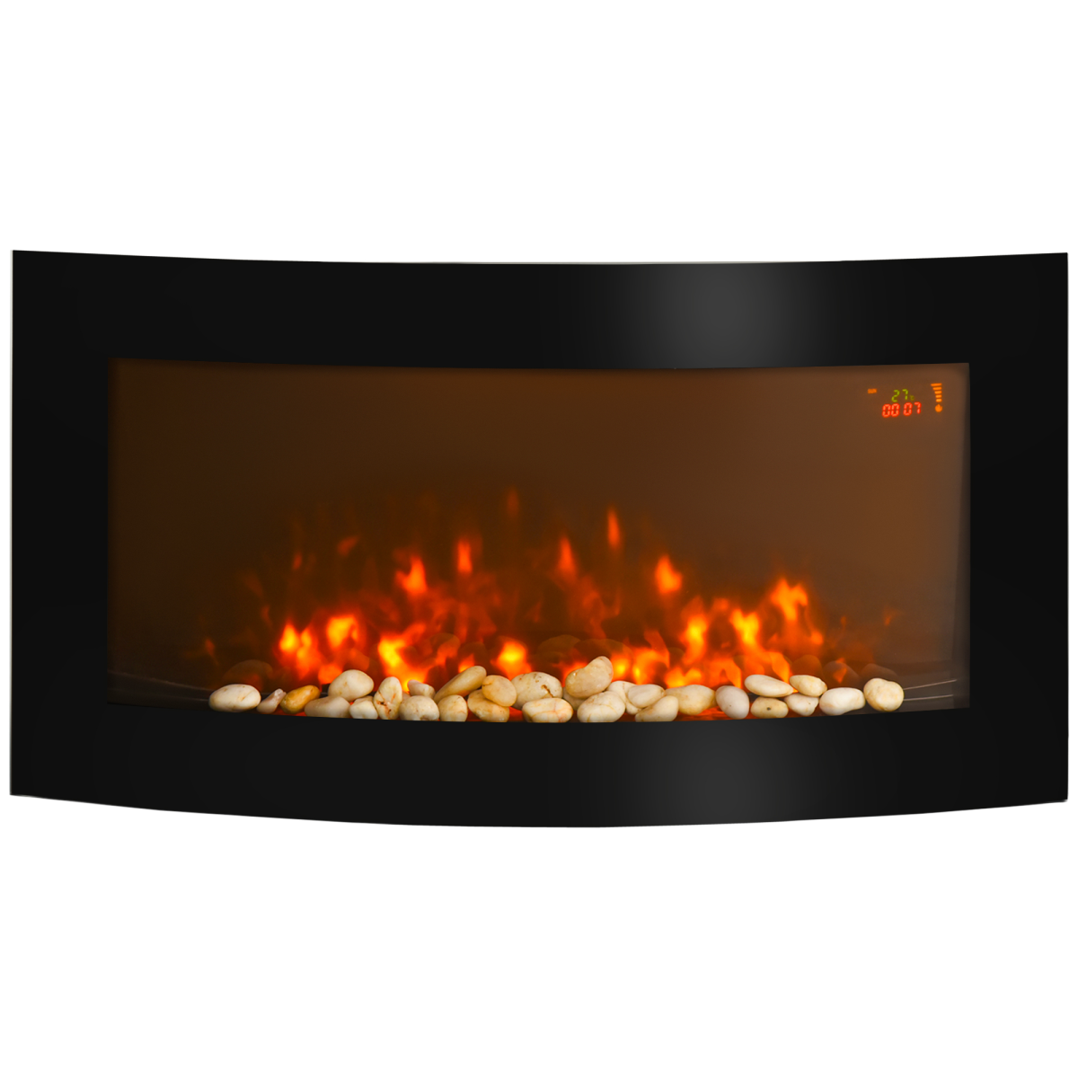 HOMCOM wall mounted curved LED electric fireplace