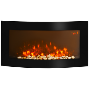 HOMCOM wall mounted curved LED electric fireplace