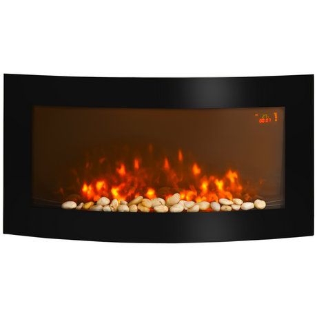 HOMCOM wall mounted curved LED electric fireplace