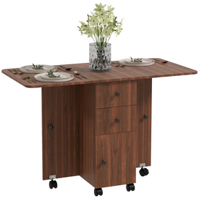 HOMCOM distressed brown drop leaf table
