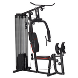 SPORTNOW Compact Multi Gym with 45kg Weight Stack, High Pulley, Chest Station & Leg Press – Home Gym Machine, Black