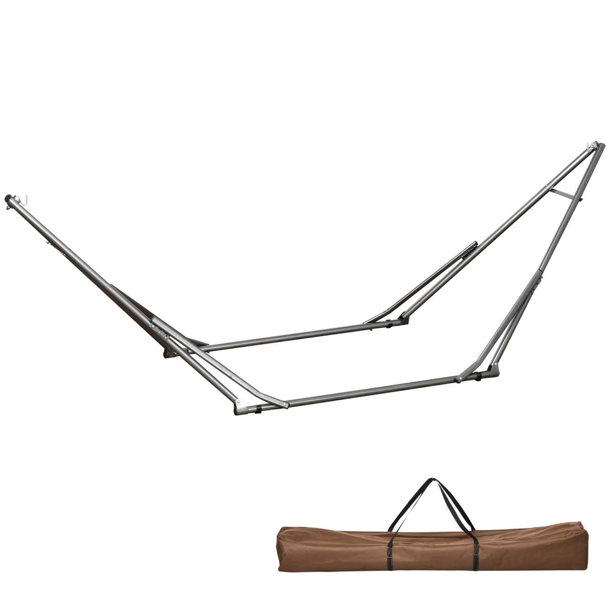 Outsunny Foldable 2-in-1 Hammock Stand & Clothes Drying Rack with Steel Frame – Fits Hammocks up to 290cm