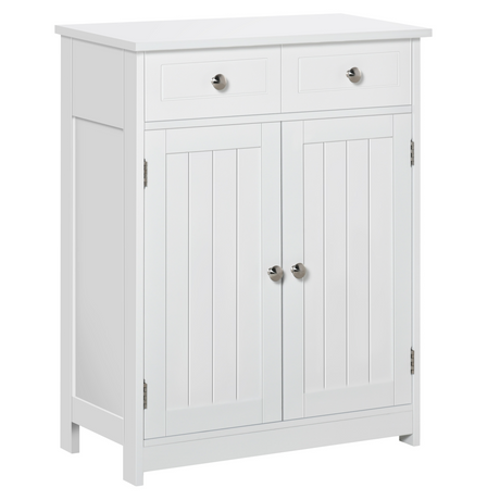 White bathroom floor cabinet