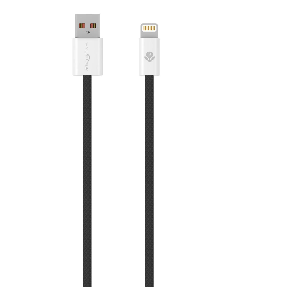 WYEFLOW Braided USB-A to 8-Pin Data Cable 1m – 10W Charging & Sync Lead, Black