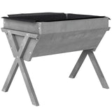 Outsunny Wooden Raised Garden Bed with Legs and Bed Liner – Elevated Fir Wood Planter Box, 178L, Light Grey
