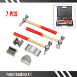 7-Piece Auto Body Repair Kit – Panel Beating Hammer and Dolly Set with Storage Case for Dents & Dings