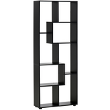 HOMCOM 178cm 8-Shelf Bookcase with Melamine Surface and Anti-Tipping Design – Multipurpose Storage, Black