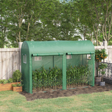 Walk-in Greenhouse with 2 Roll-up Doors & 4 Windows – Galvanised Steel Frame Grow House, 300 x 100 x 200cm, Green
