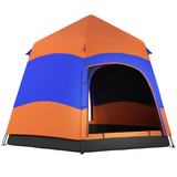 Outsunny 4 Person Pop Up Hexagon Tent with Mesh Windows – Portable Family Camping & Festival Shelter
