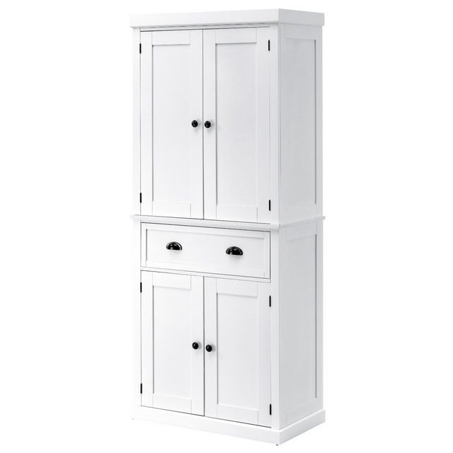 White colonial freestanding pantry cabinet