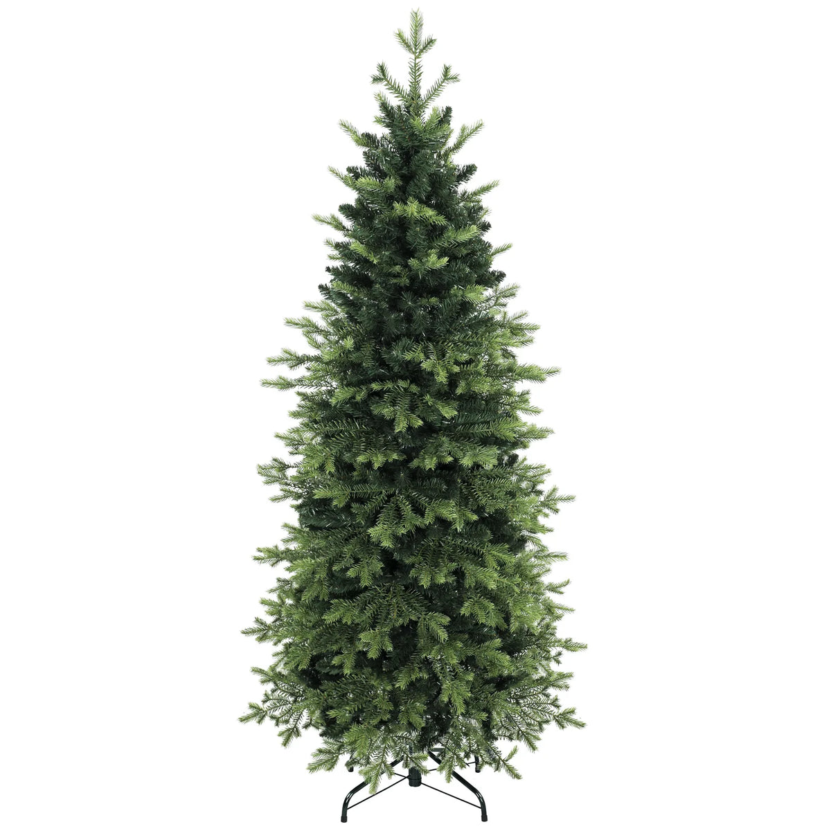HOMCOM Geneva Fir 6ft Artificial Christmas Tree – Hinged, 1610 Branch Tips, Flame Retardant, Foldable Steel Stand, Green