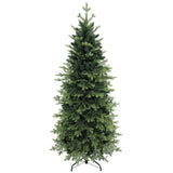 HOMCOM Geneva Fir 6ft Artificial Christmas Tree – Hinged, 1610 Branch Tips, Flame Retardant, Foldable Steel Stand, Green