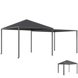 Outsunny 3 x 3m Garden Gazebo with Extendable Awning, Wheels & UPF30+ Canopy – Patio Shelter, Dark Grey