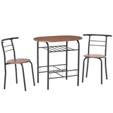 Bar table and stool set with bottle shelf