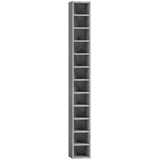 HOMCOM 204 CD Tall Narrow Media Storage Tower – 12-Tier Cube Display Shelf, Cement Grey
