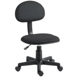 HOMCOM Small Armless Office Chair with Swivel Wheels & Gas Lift – Space-Saving Desk Chair, Black