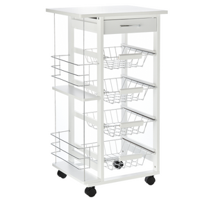 White multifunction kitchen island trolley