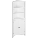 White corner bathroom cabinet