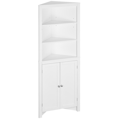 White corner bathroom cabinet