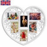 Large White Heart Multi-Picture Hanging Photo Frame