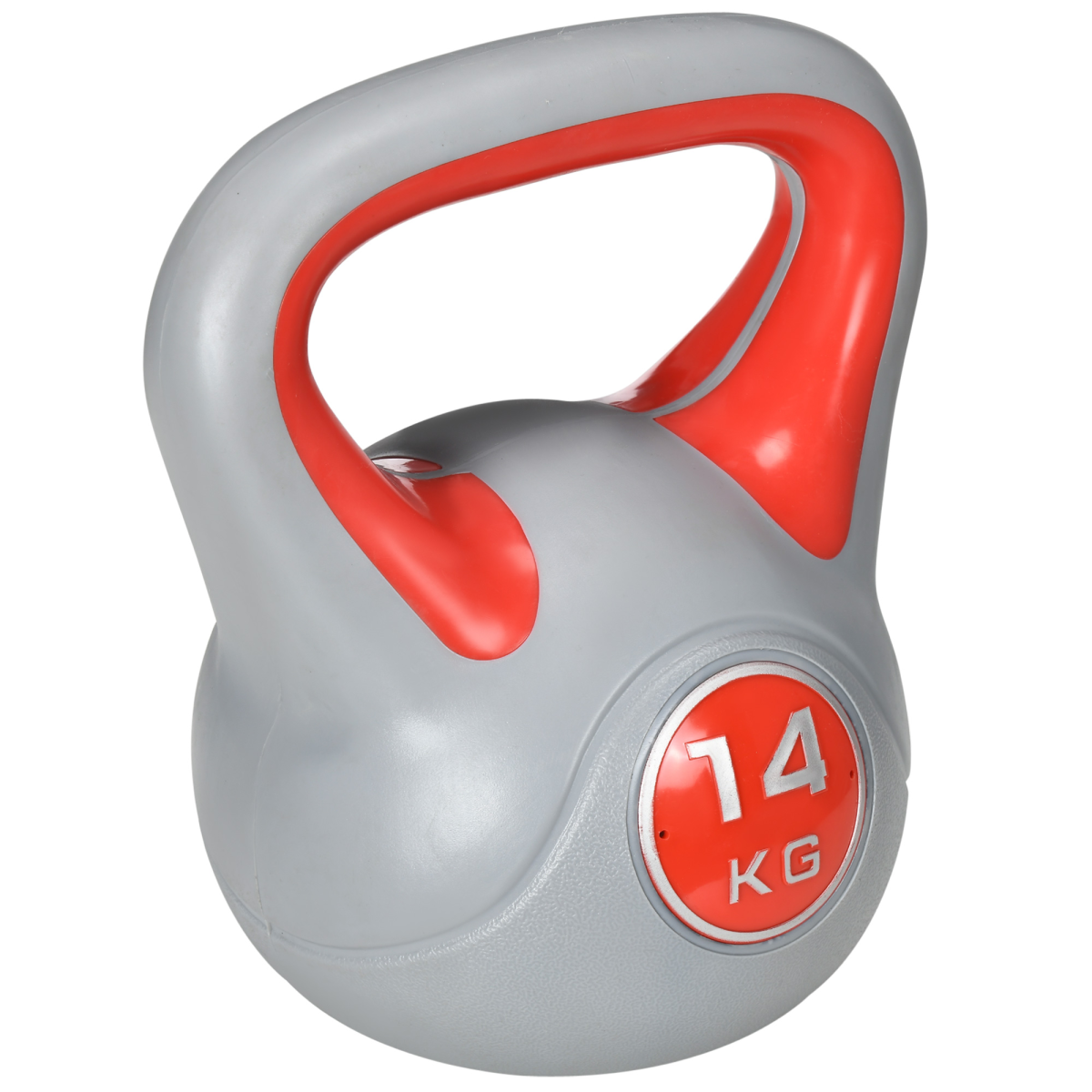 SPORTNOW 14kg Kettlebell with Wide Handle and Plastic Coating – Home Gym Strength Training Weight, Red and Grey