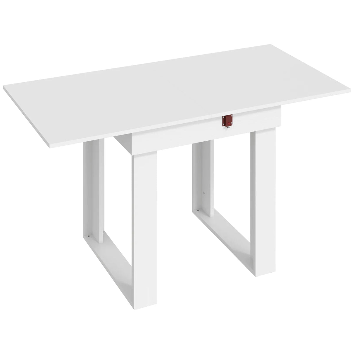 HOMCOM Folding Dining Table with Under-Table Storage – Extendable Kitchen Table for 4, White