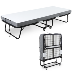 Folding guest bed with mattress