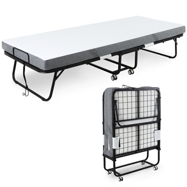 Folding guest bed with mattress