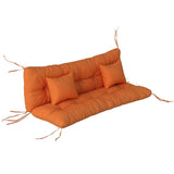 Outsunny 3 Seater Swing Seat and Back Cushion Set with 2 Pillows, Water Repellent, Orange