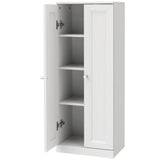 HOMCOM Narrow Bathroom Cabinet with 2 Doors & 4 Tiers – Slim Freestanding Storage Cupboard