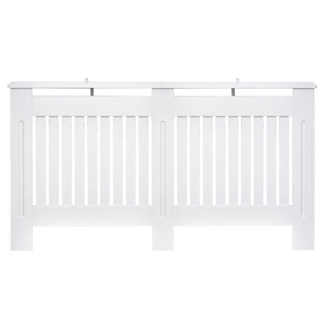 White slatted radiator cover