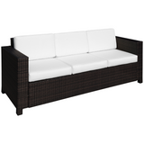 Outsunny brown rattan 3 seater sofa