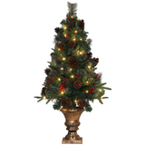 HOMCOM 4ft Artificial Christmas Tree with 60 Warm White LED Lights, Remote & Timer – Indoor Festive Decor, Green