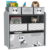 ZONEKIZ Kids Storage Unit with 6 Boxes – Toy Storage Organiser for Ages 3-8, Grey