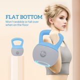 12kg Soft Kettlebell with Non-Slip Ergonomic Handle & Flat Base – Home Gym Weight, Light Blue & Grey