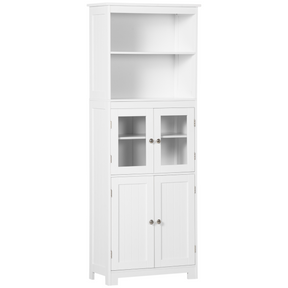 HOMCOM white kitchen cupboard with glass doors