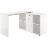 Adjustable L-shaped computer desk