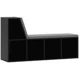 HOMCOM 2 Tier Modern Bookcase with Removable Cushions and 5 Compartments – Living Room Storage Shelf, Black