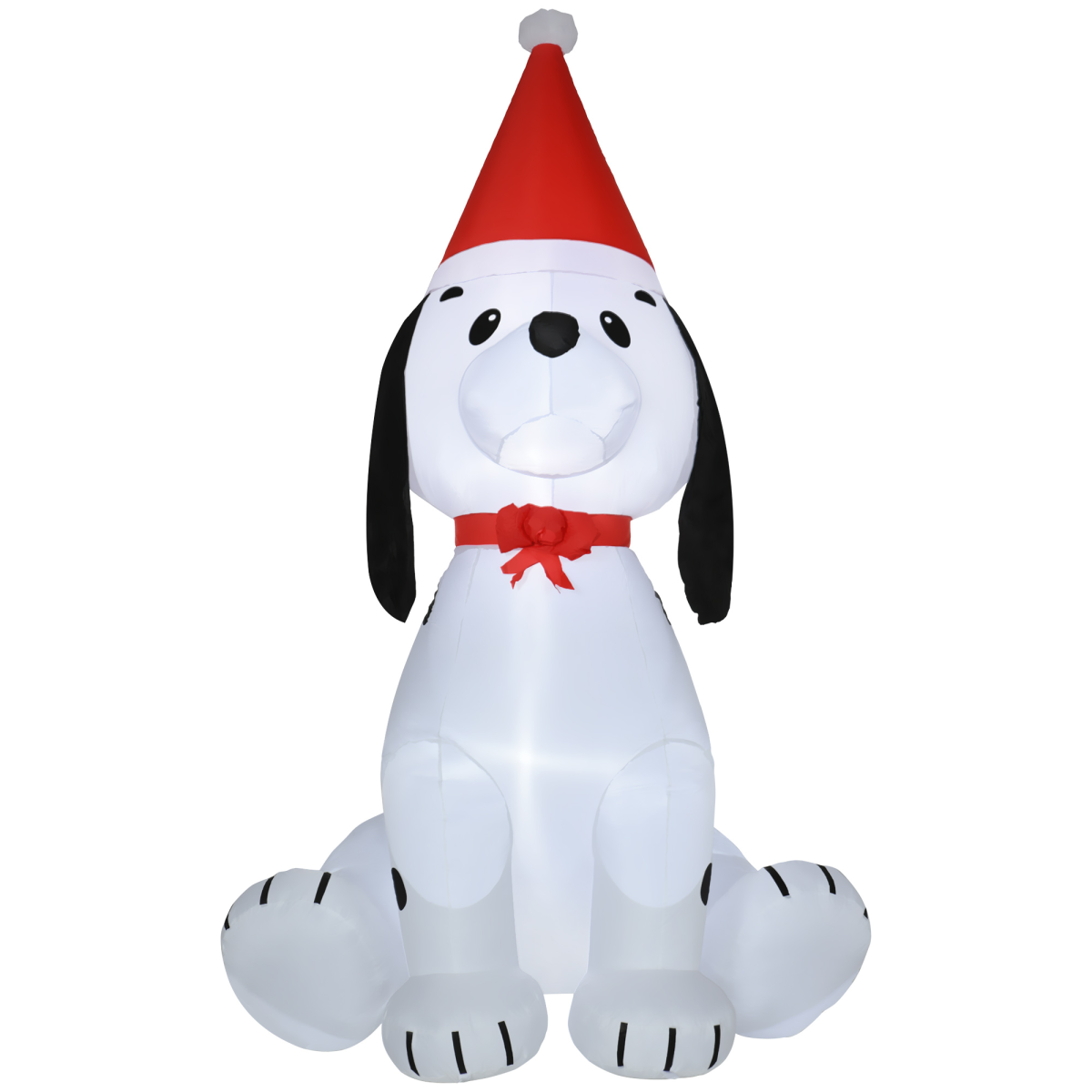 HOMCOM 6ft Inflatable Christmas Puppy Dog in Santa Hat with LED Lights – Indoor & Outdoor Decor