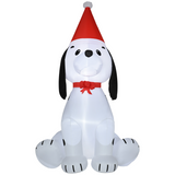 HOMCOM 6ft Inflatable Christmas Puppy Dog in Santa Hat with LED Lights – Indoor & Outdoor Decor