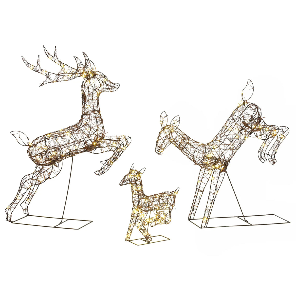 Outsunny Light-Up Deer Family – Set of 3