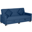 HOMCOM blue L-shaped corner sofa bed