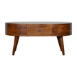 Artisan chestnut rounded coffee table