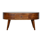 Artisan chestnut rounded coffee table