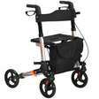 Gold rollator walker with seat