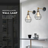 LEDSone Vintage Metal Cage Wall Light with Bulb Included – Modern Wall Sconce for Home Décor, E27