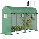 Outsunny Walk-In Greenhouse with 2 Roll-Up Doors & 4 Windows – 3 x 1 x 2m Steel Frame Plant Growing Tunnel