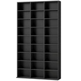 HOMCOM CD and DVD Storage Tower with 27 Compartments and 21 Adjustable Shelves – Media Rack, Black