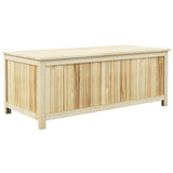 Outsunny 172L Wooden Outdoor Storage Box with Hinged Lid – Fir Wood Terrace Box for Garden, Natural